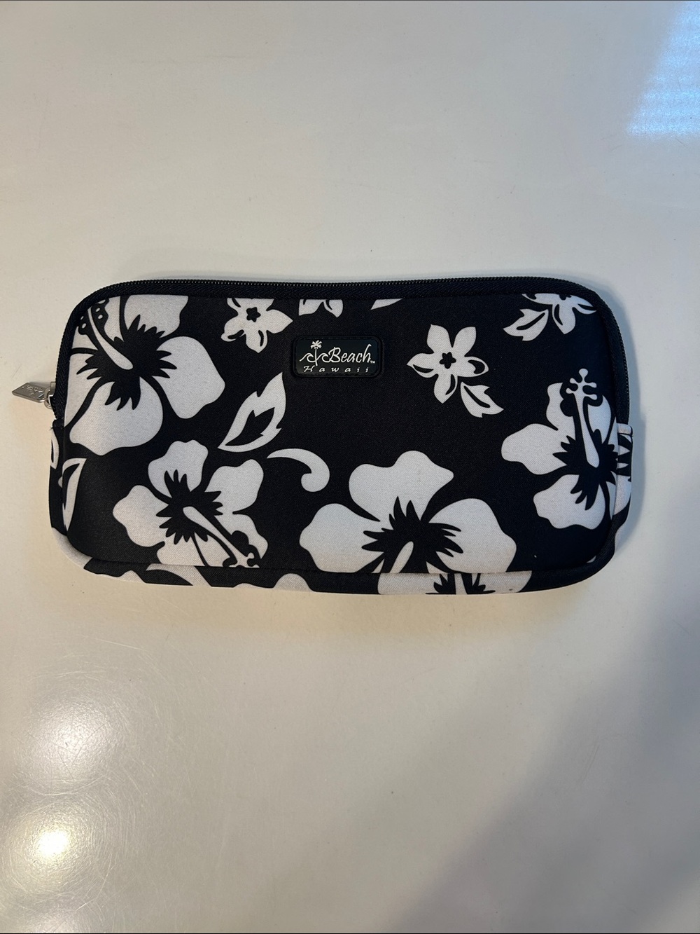 Black & White Floral Cosmetic Pouch
